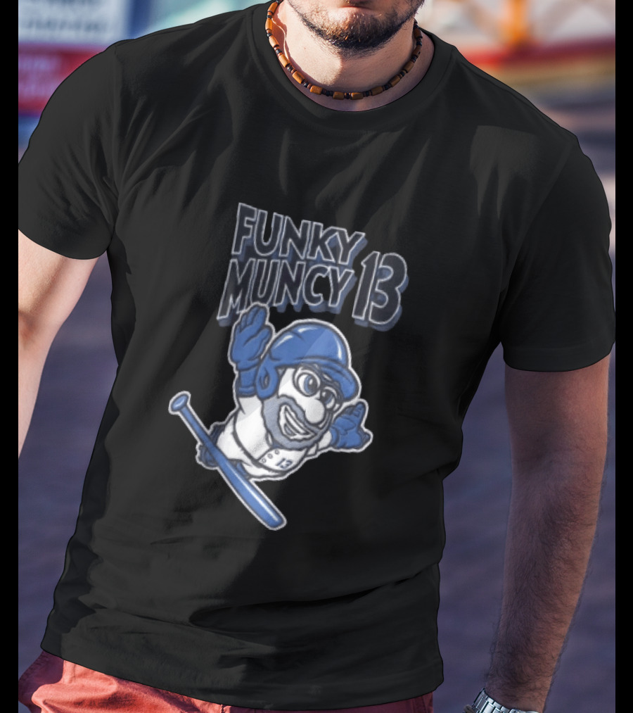 Funky Muncy 13 Baseball Cartoon T-Shirt
