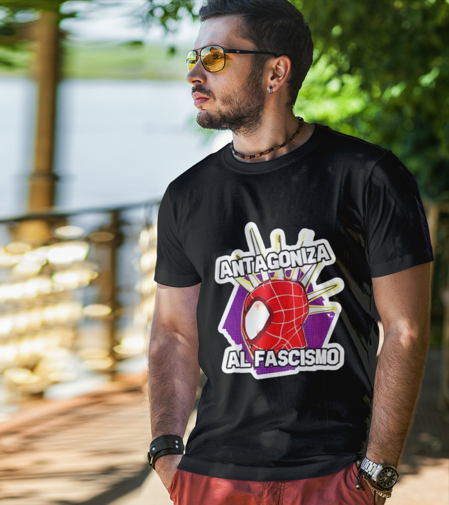 Antagoniza Al Fascismo Spider Man Anti Fascist T-Shirt