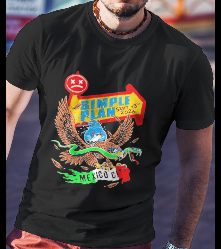 Simple Plan Vans Warped Tour Sep 13 2026 Mexico City Event T-Shirt