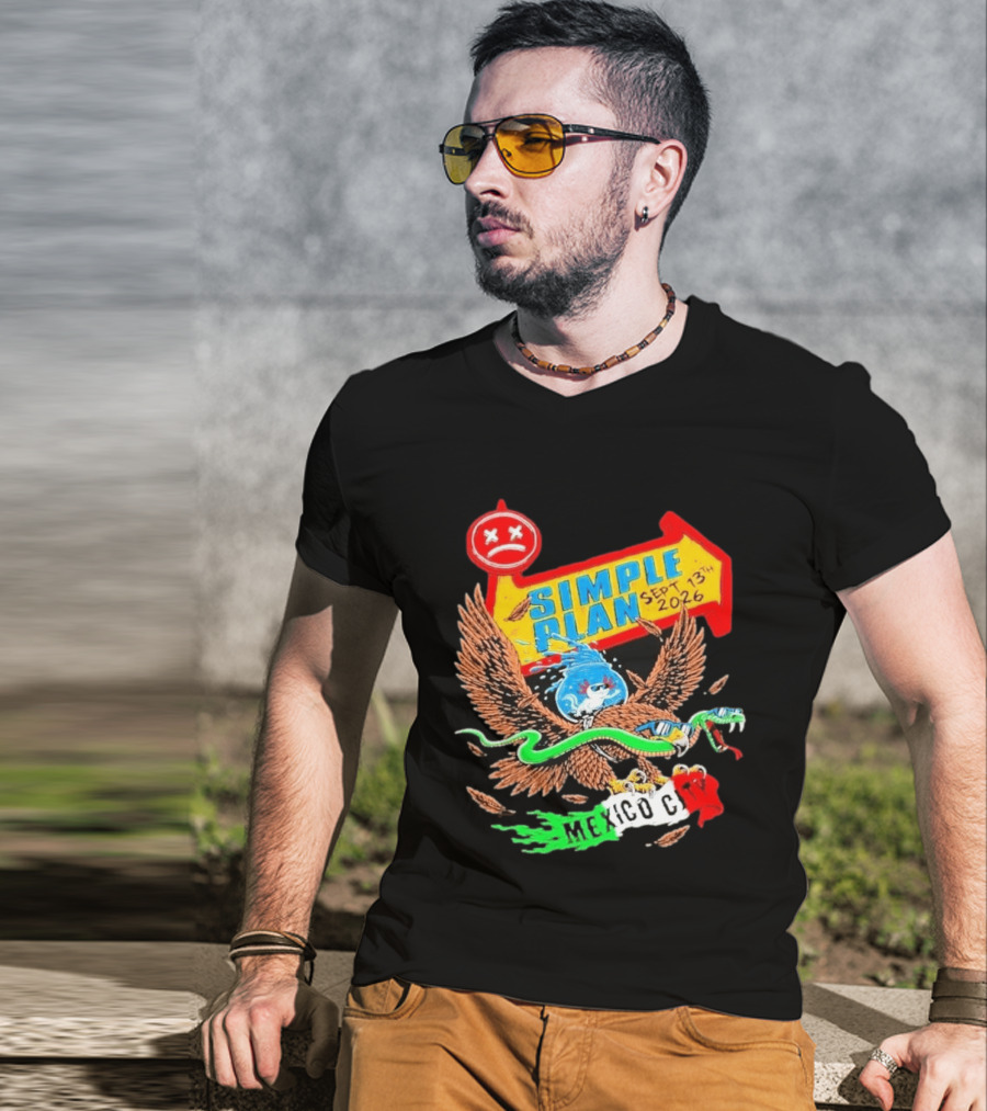 Simple Plan Vans Warped Tour Sep 13 2026 Mexico City Event T-Shirt
