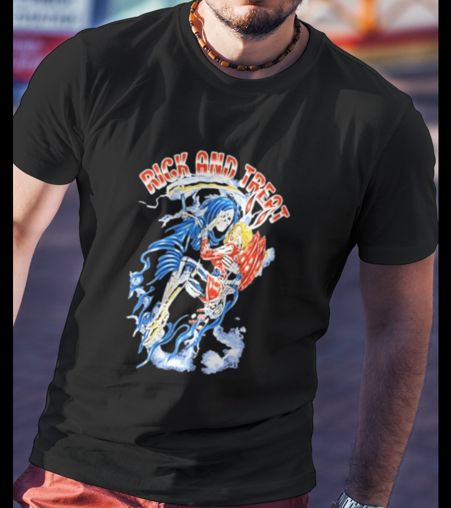 Original Trick And Treat Grim Reaper Bunny Girl Embrace T-Shirt