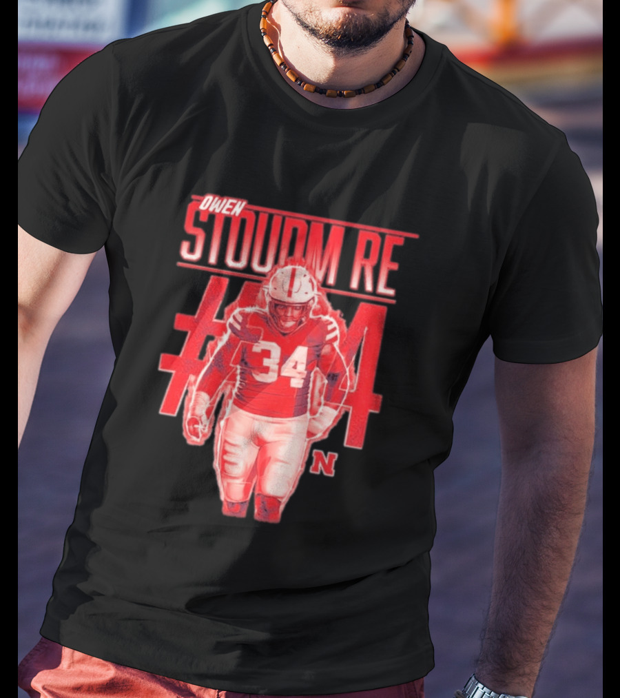 Owen Stoudmire 34 Nebraska Cornhuskers Football Player T-Shirt