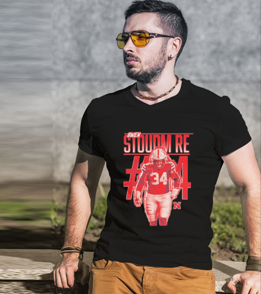 Owen Stoudmire 34 Nebraska Cornhuskers Football Player T-Shirt