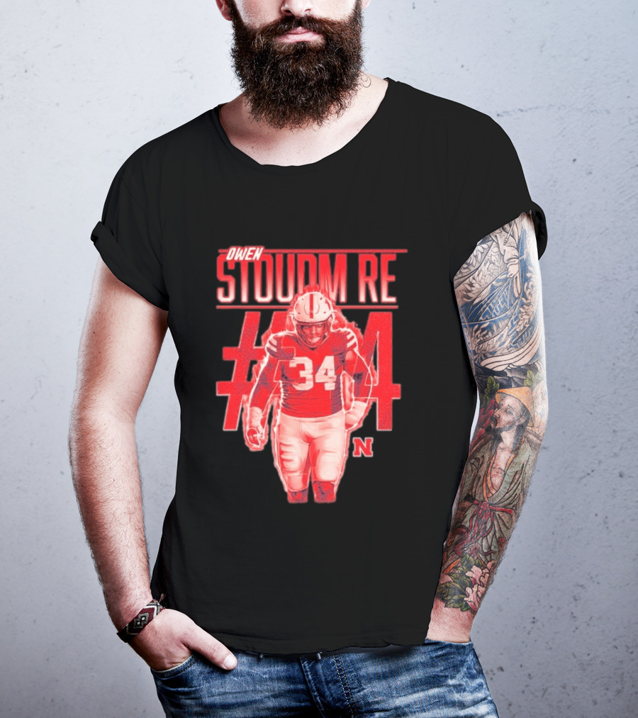 Owen Stoudmire 34 Nebraska Cornhuskers Football Player T-Shirt
