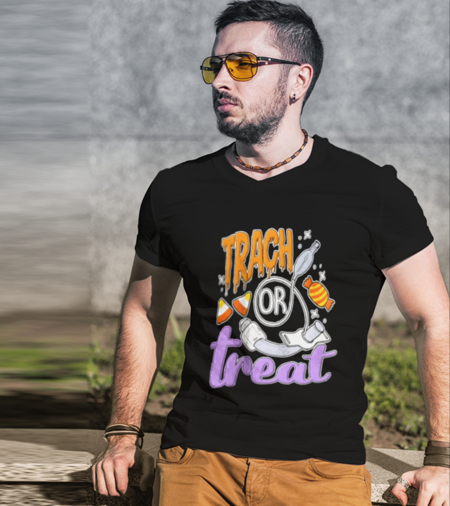 Trach Or Treat Halloween Tracheostomy Medical Candy T-Shirt