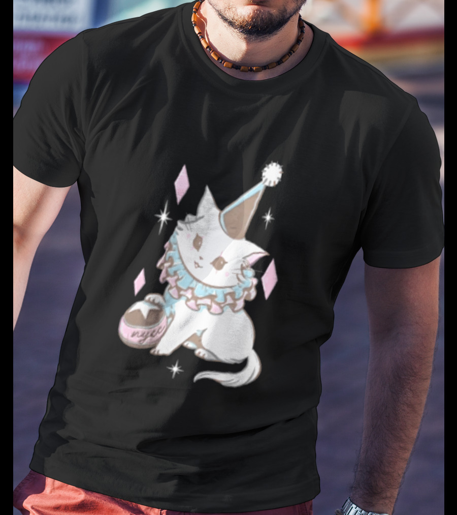 Popverse Superfans NYCC 2026 Mock Neck Cat Clown Nyeee T-Shirt