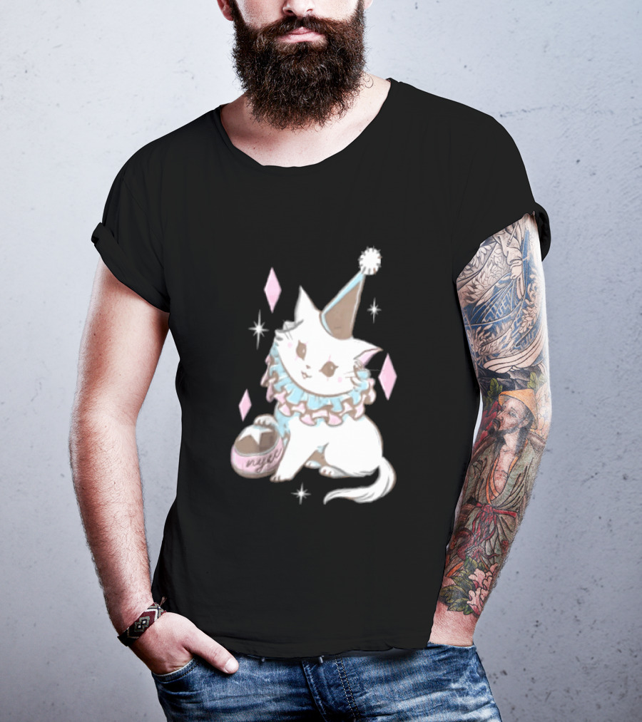 Popverse Superfans NYCC 2026 Mock Neck Cat Clown Nyeee T-Shirt