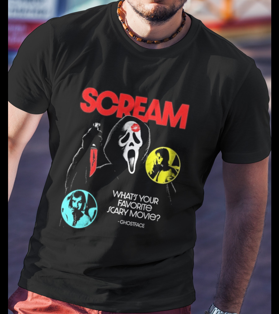 Scream Ghostface What's Your Favorite Scary Movie? T-Shirt