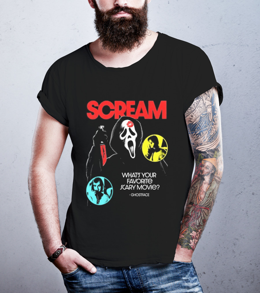 Scream Ghostface What's Your Favorite Scary Movie? T-Shirt