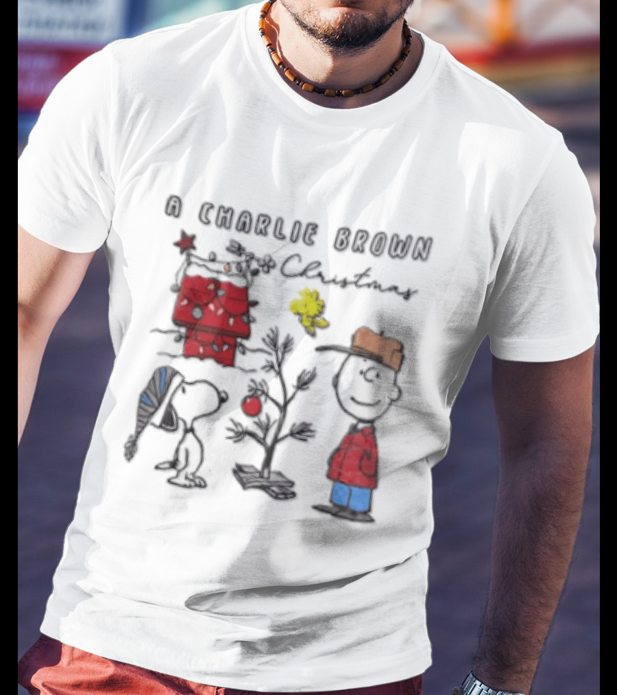 A Charlie Brown Christmas Snoopy Woodstock Holiday Scene T-Shirt