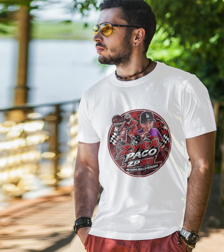 Zyra Paco ZP85 Enduro Ang Batang Agila SA Motocross Dirt Bike Rider Eagle Checkered Flags T-Shirt
