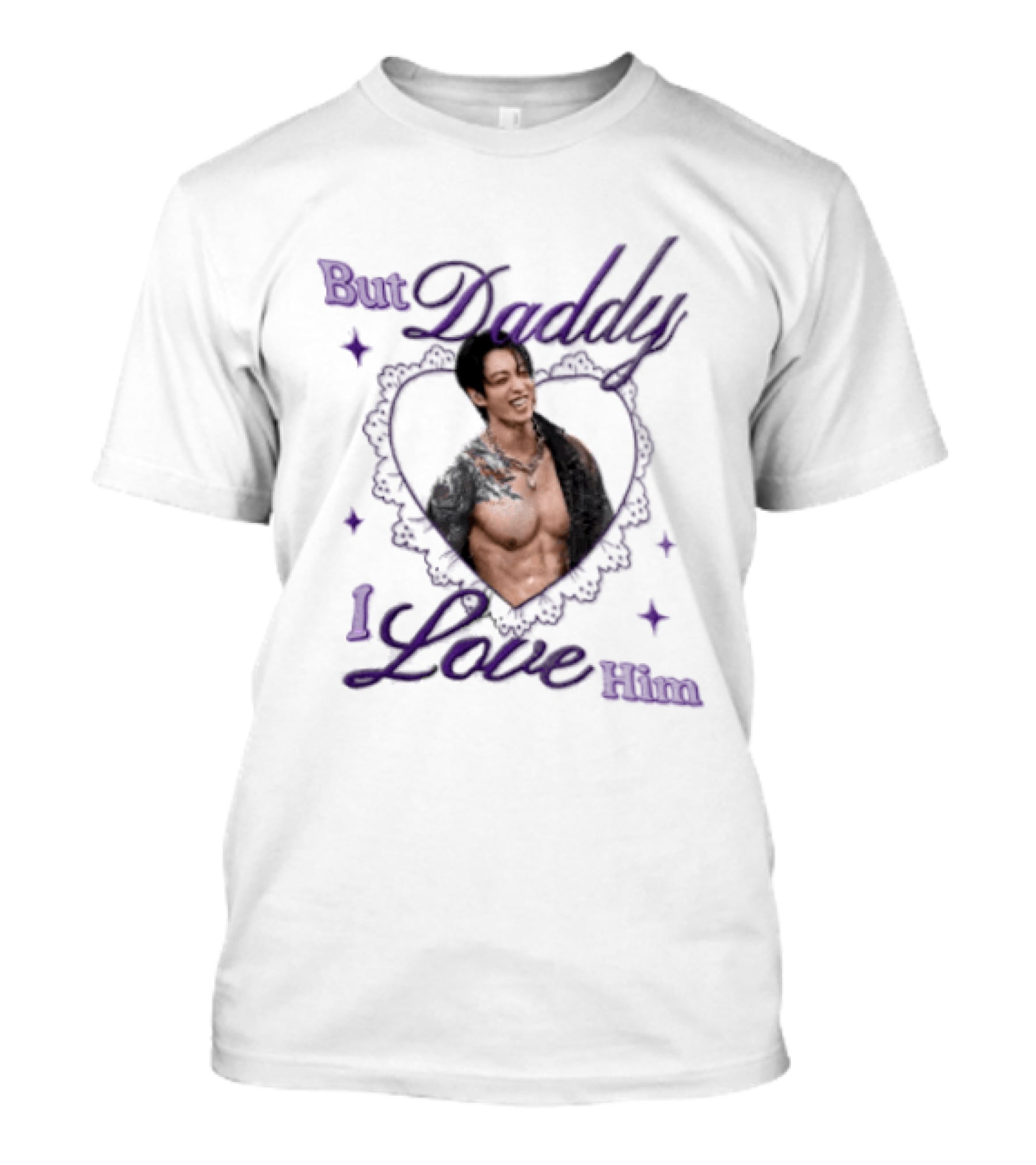 But Daddy I Love Him Jungkook Heart Purple Stars T-Shirt