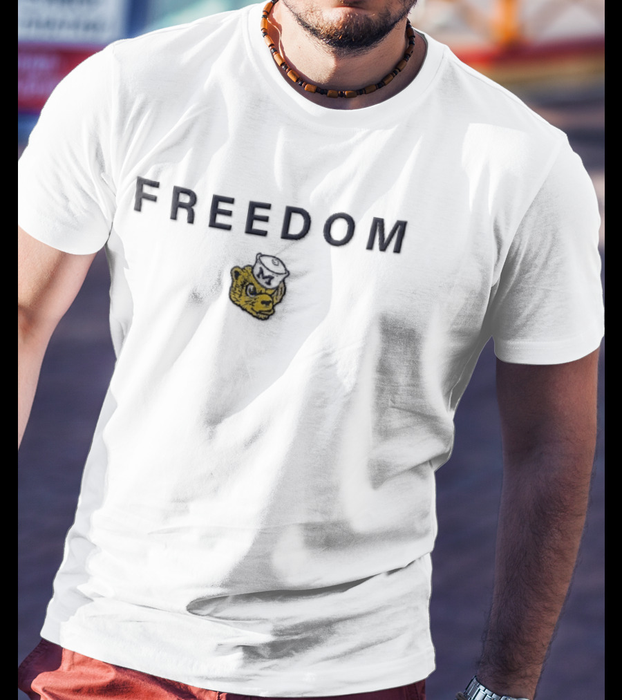 Michigan Wolverines NCAA FREEDOM Sailor Hat Head T-Shirt