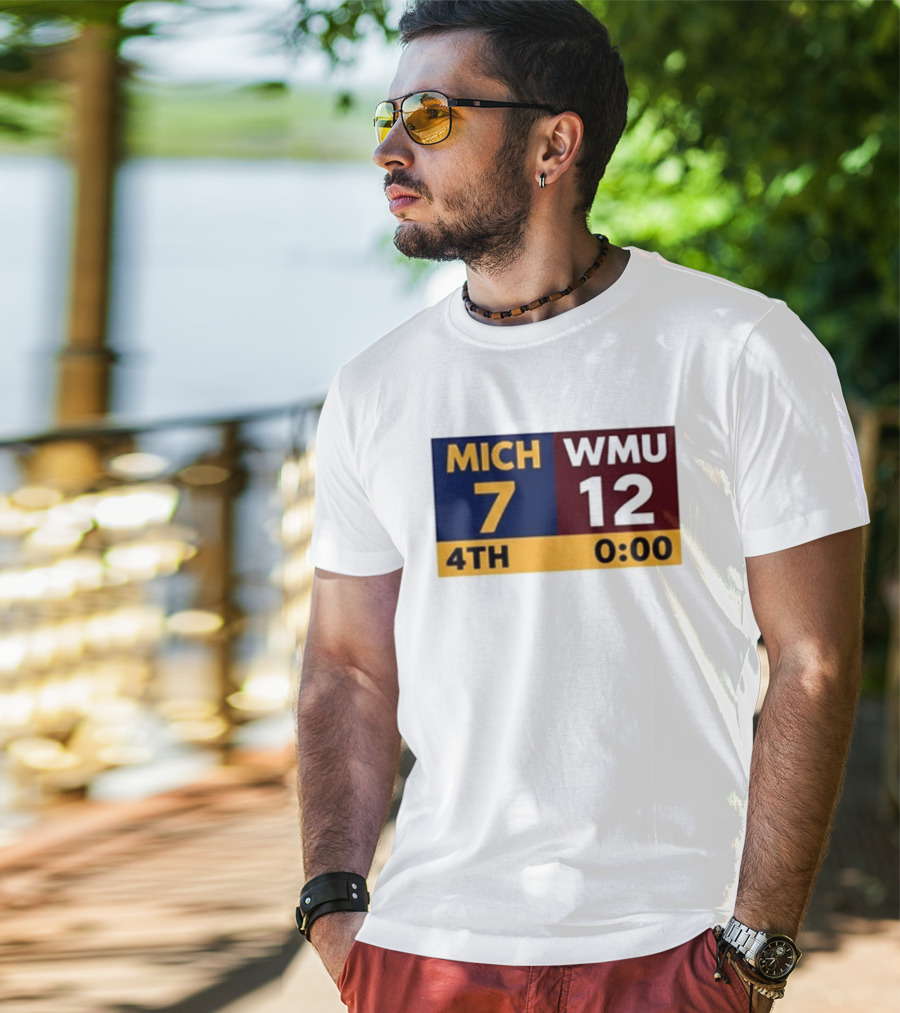 Nice Dave Portnoy Wearing MICH 7 WMU 12 4th 0:00 Michigan Miracle Comeback T-Shirt
