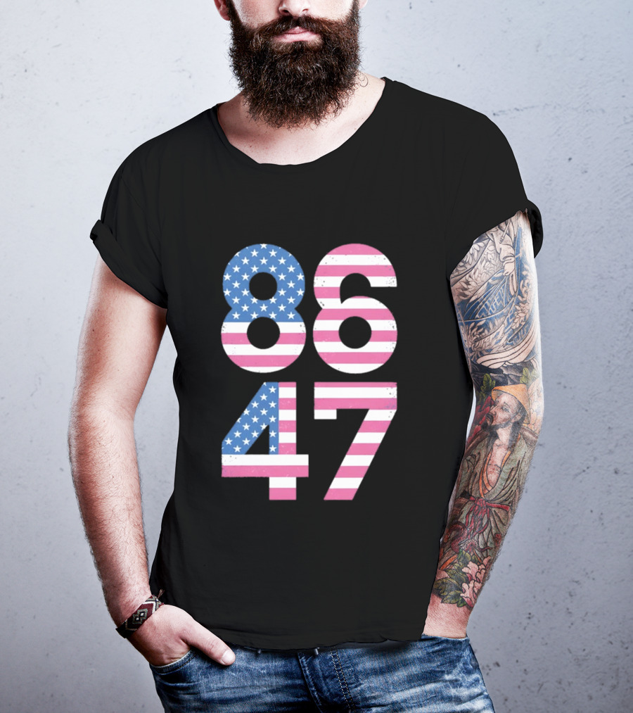 8647 Resist 86 47 American Flag USA 4th Of July T-Shirt