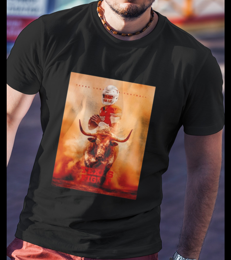 Texas Longhorns Football Texas Fight Arch Manning Bull T-Shirt