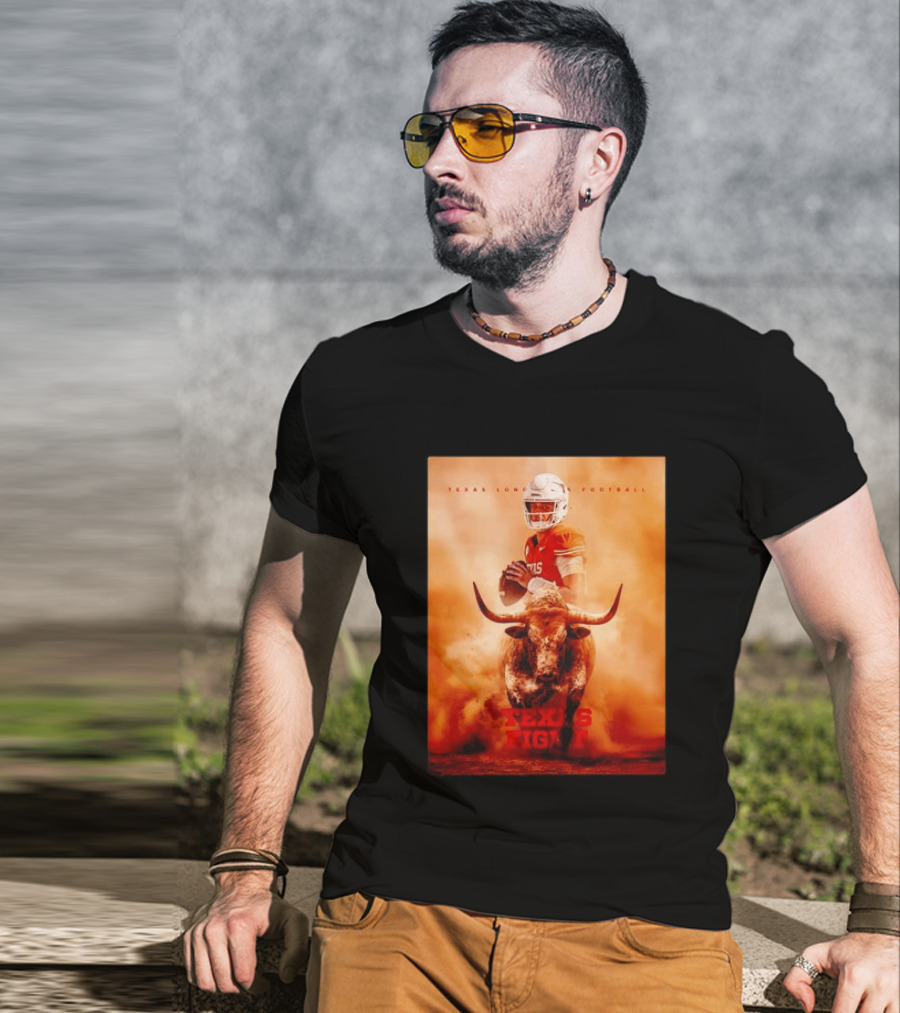 Texas Longhorns Football Texas Fight Arch Manning Bull T-Shirt