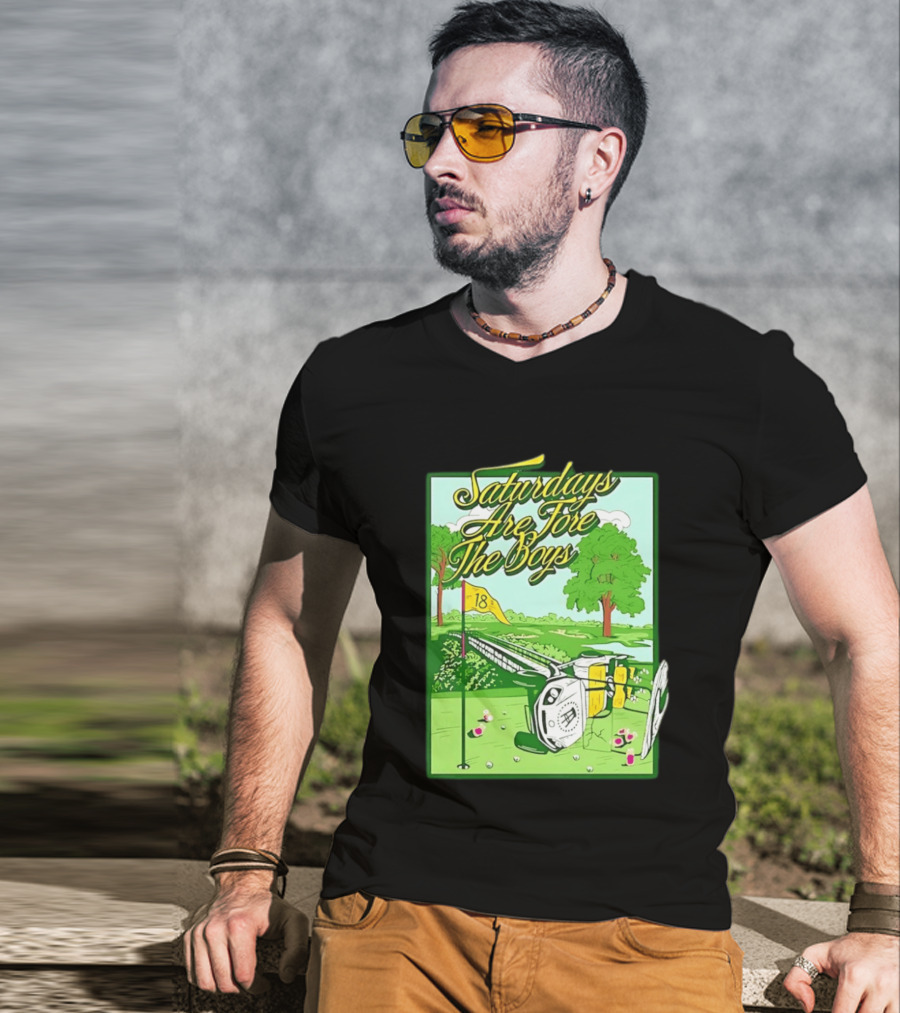Saturdays Are Fore The Boys Barstool Sports Golf Course Scene T-Shirt