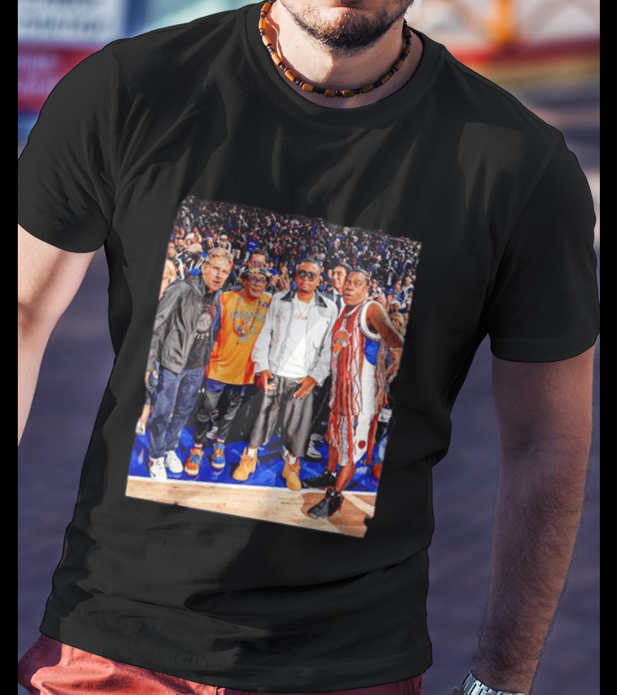 Ben Stiller Spike Lee Nas Tracy Morgan New York Knicks Courtside Celebrities T-Shirt