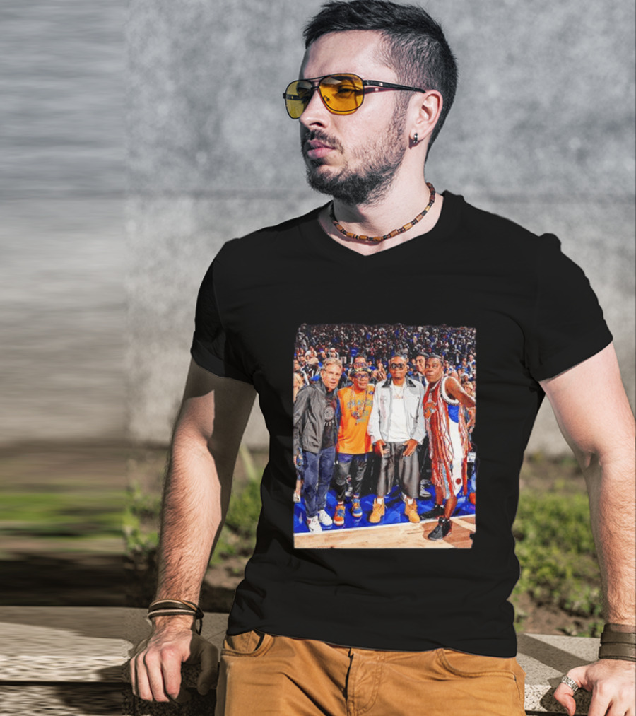 Ben Stiller Spike Lee Nas Tracy Morgan New York Knicks Courtside Celebrities T-Shirt