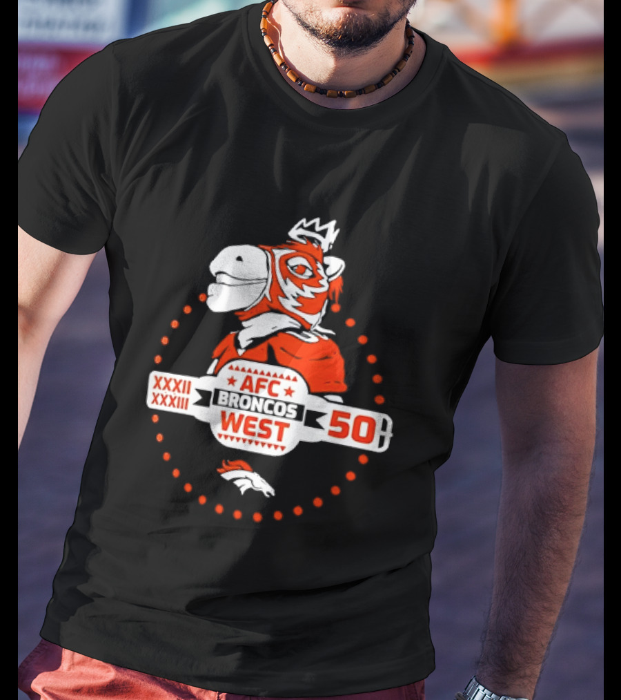 Broncos AFC West 50 Years XXXII XXXIII Celebration T-Shirt