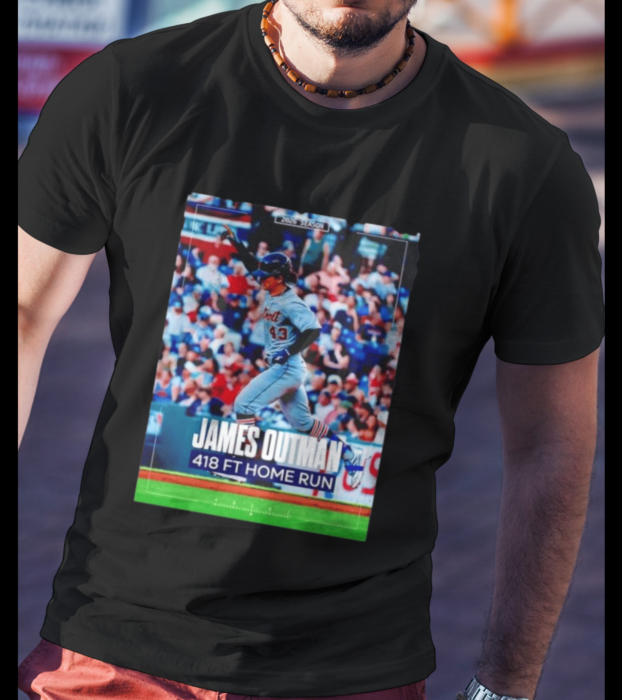 James Outman 2026 Season Detroit Tigers 418 FT Home Run T-Shirt