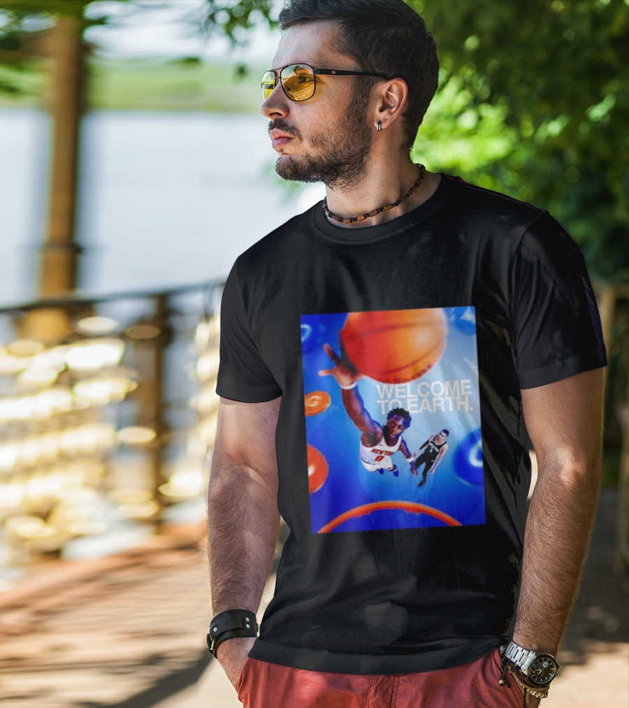 OG Anunoby New York Knicks Welcome To Earth Basketball Moment T-Shirt