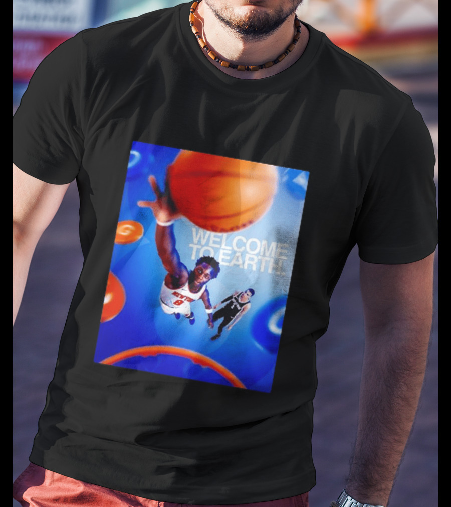 OG Anunoby New York Knicks Welcome To Earth Basketball Moment T-Shirt