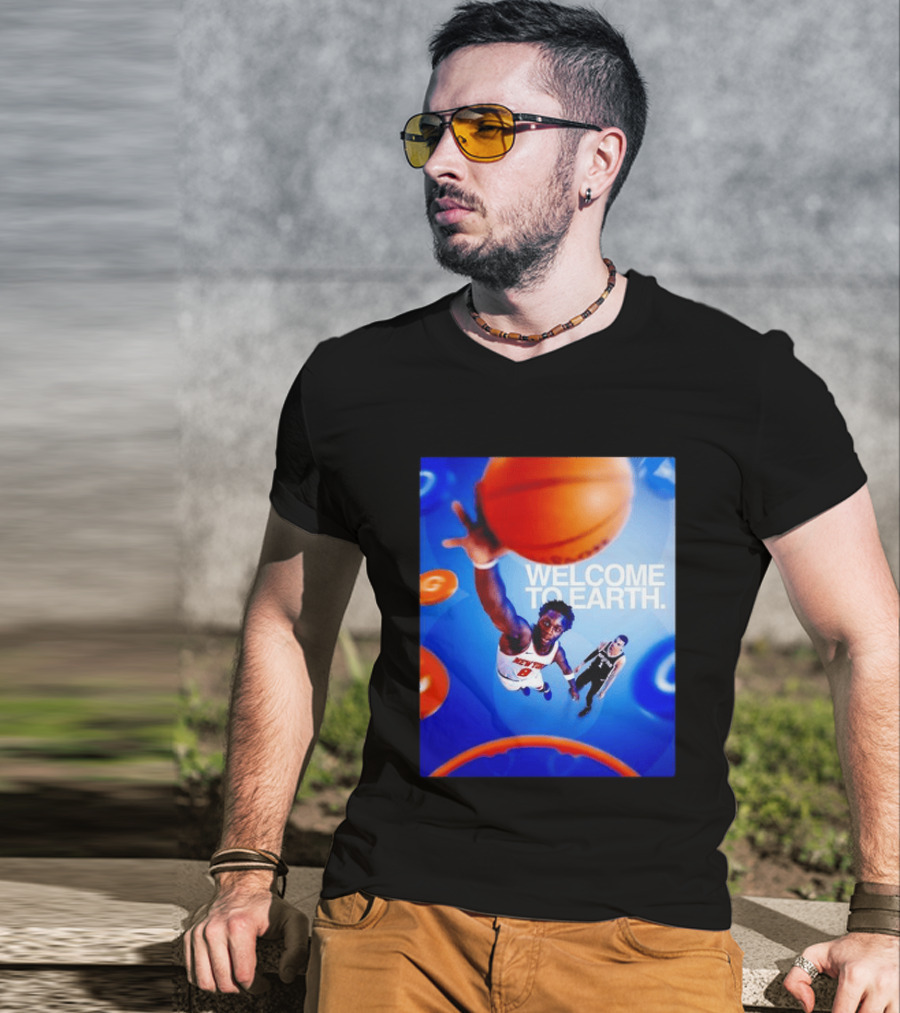 OG Anunoby New York Knicks Welcome To Earth Basketball Moment T-Shirt