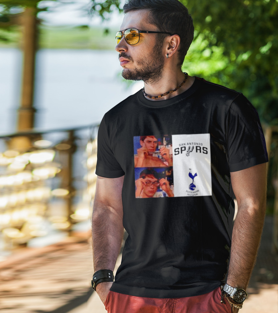 Peter Parker Reading Glasses Meme San Antonio Spurs Tottenham Hotspur T-Shirt