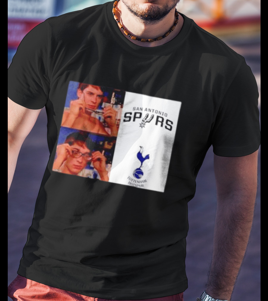 Peter Parker Reading Glasses Meme San Antonio Spurs Tottenham Hotspur T-Shirt