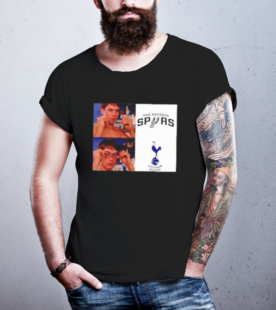 Peter Parker Reading Glasses Meme San Antonio Spurs Tottenham Hotspur T-Shirt