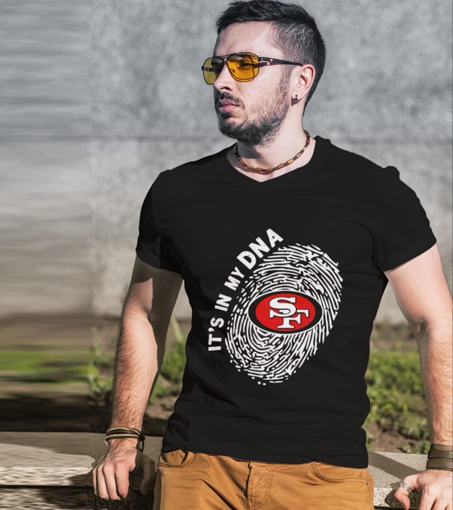 San Francisco 49ers It's In My DNA Football SF Logo Fingerprint T-Shirt