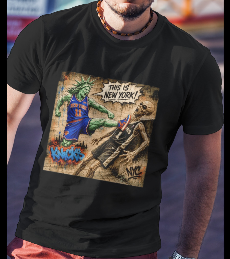 New York Knicks Statue Of Liberty Vs Spurs Basketball NYC This Is New York T-Shirt