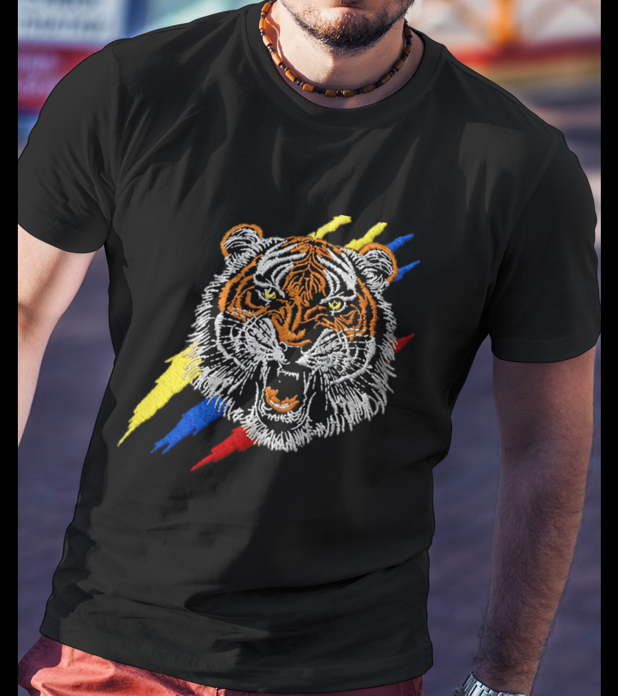 Tiger De La Espriella Colorful Bold Embroidered Hat T-Shirt