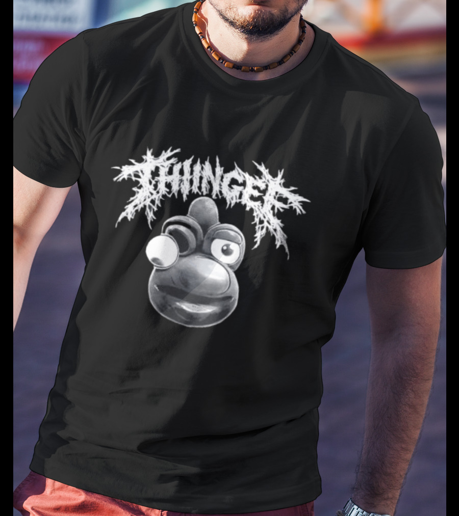 Thingee Metal Jason Gunn Silver Cartoon T-Shirt