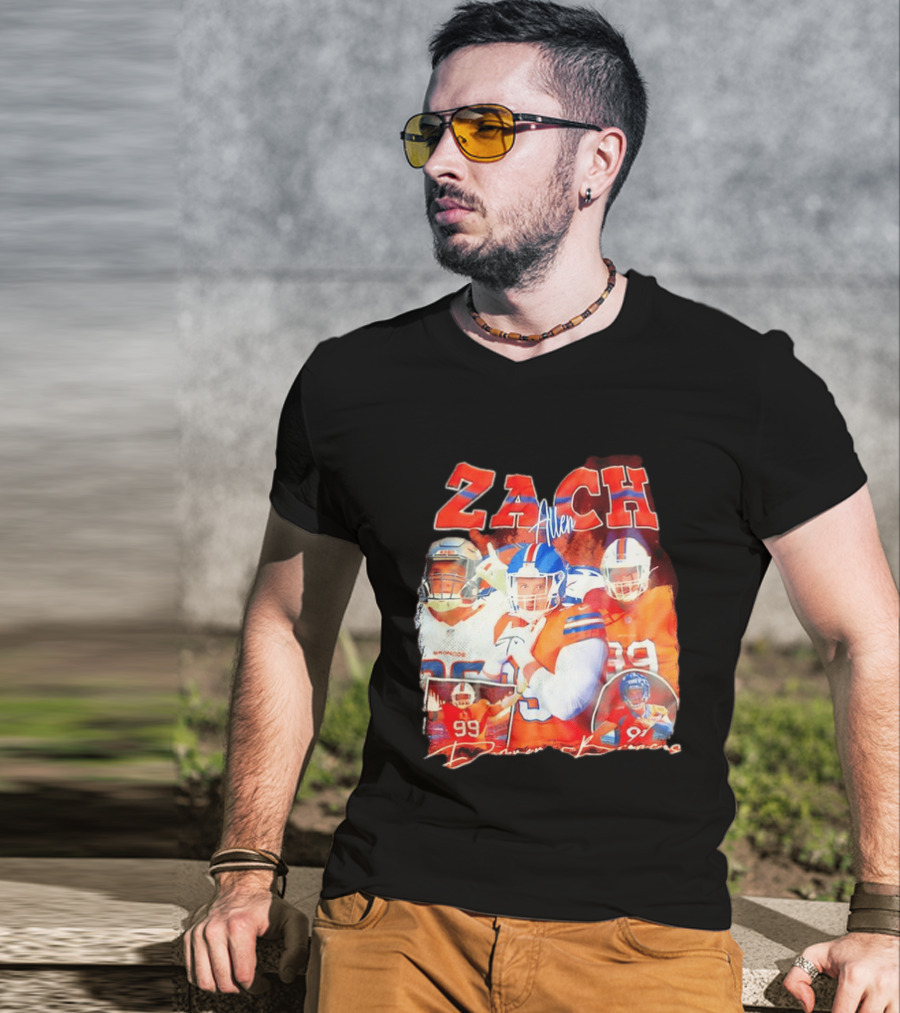 Zach Allen 99 Denver Broncos Football Player Collage T-Shirt