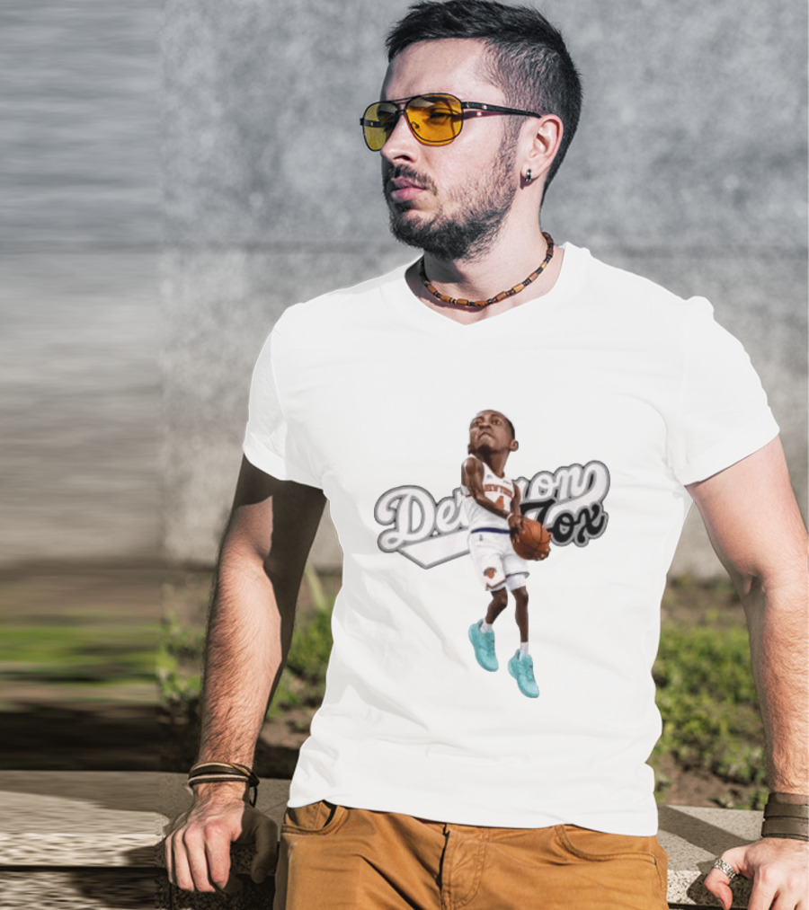 Deuce McBride New York Knicks NBA Player Caricature Determined Fox T-Shirt