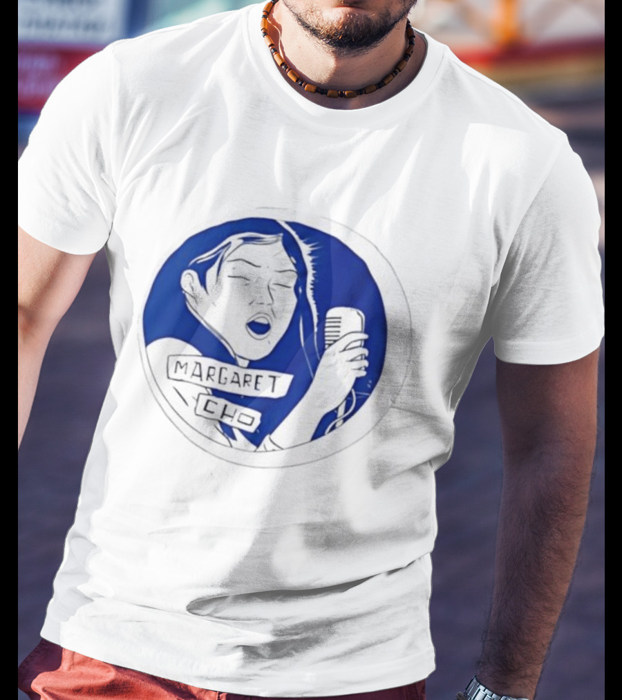 Margaret Cho Comedian Ink Sketch Microphone Drawing T-Shirt