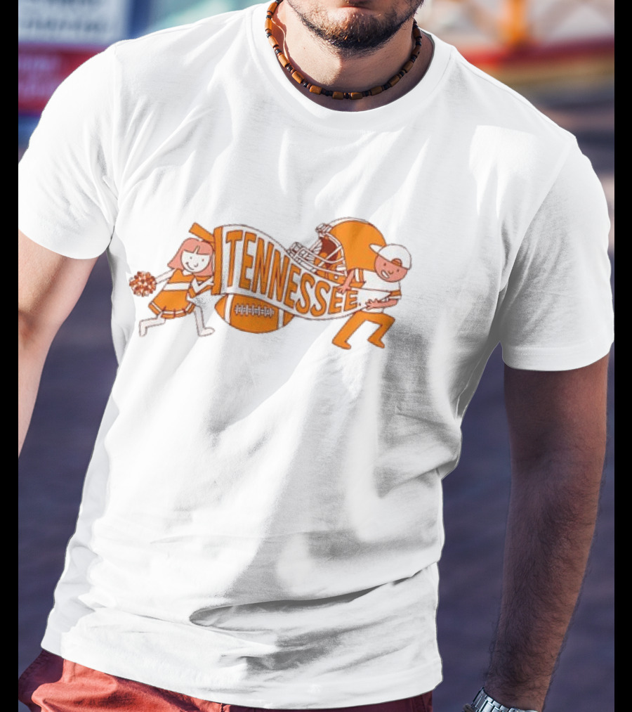 Tennessee Volunteers NCAA Football Cheerleaders Helmet And Pennant Flag T-Shirt
