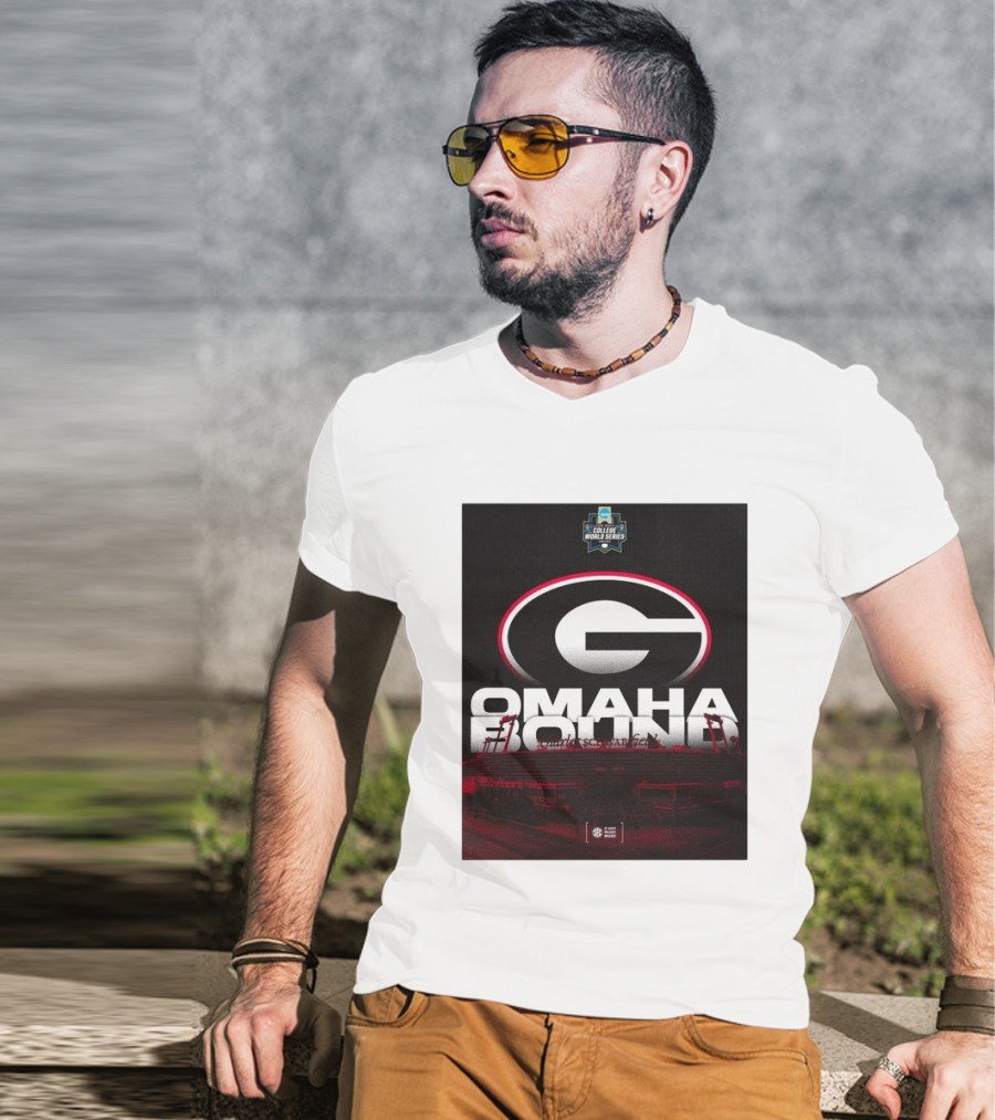 Georgia Bulldogs Omaha Bound College World Series Baseball Hoover Alabama T-Shirt