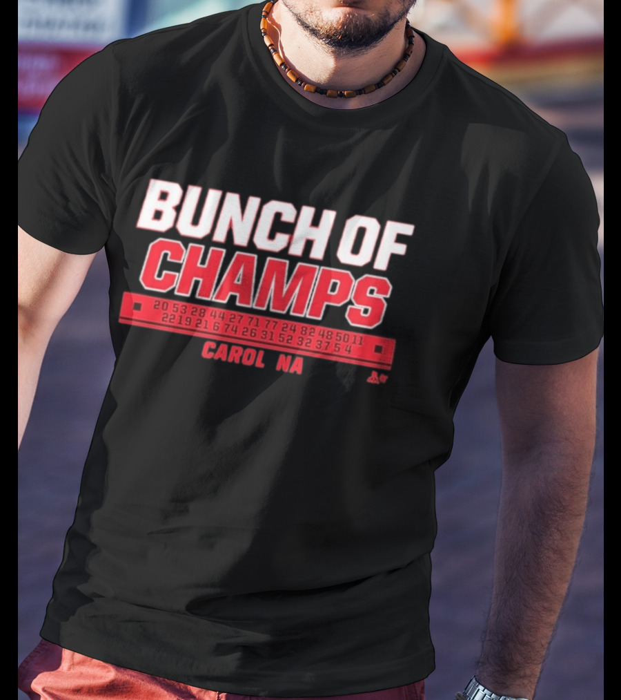 Bunch Of Champs Carolina Hockey Numbers Series T-Shirt