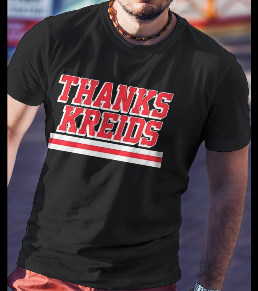 Chris Kreider Thanks Kreids Red And White Text Recognition T-Shirt