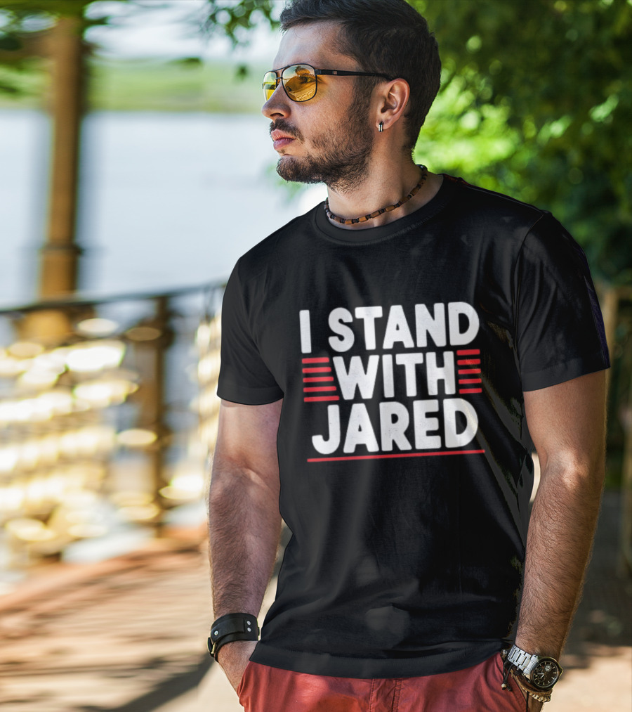 I Stand With Jared Red Stripes Support T-Shirt