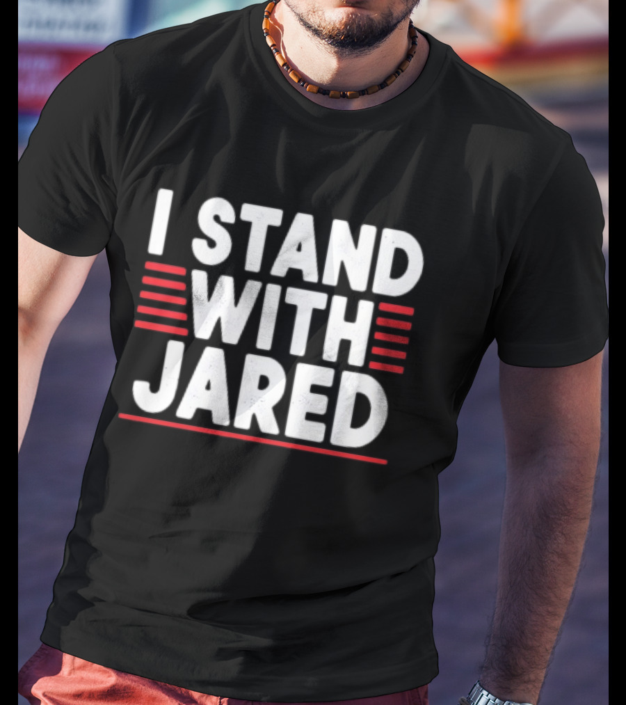 I Stand With Jared Red Stripes Support T-Shirt