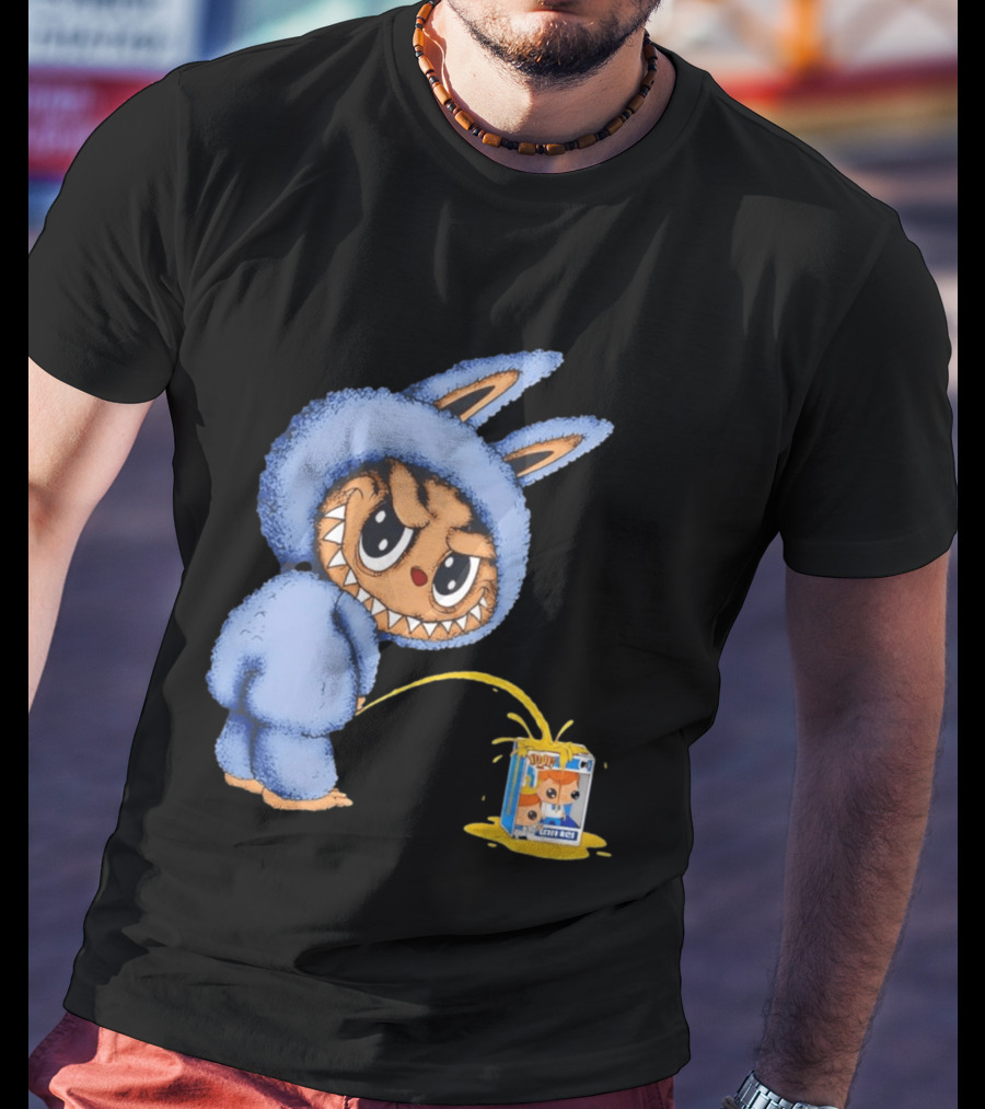 Labubu Peeing On Pop Figures Juice Box Fun Concept T-Shirt