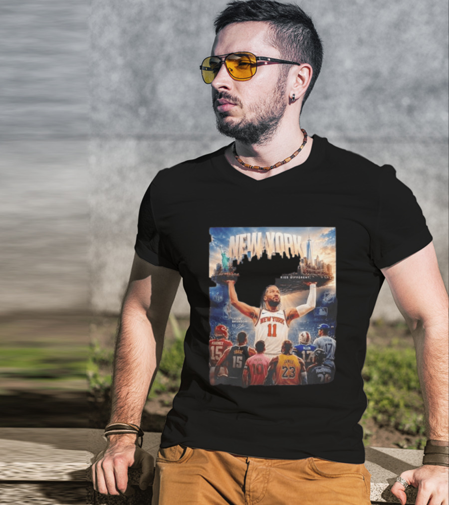 New York Knicks Built Different Carries Different Skyline Basketball NFL MLB T-Shirt
