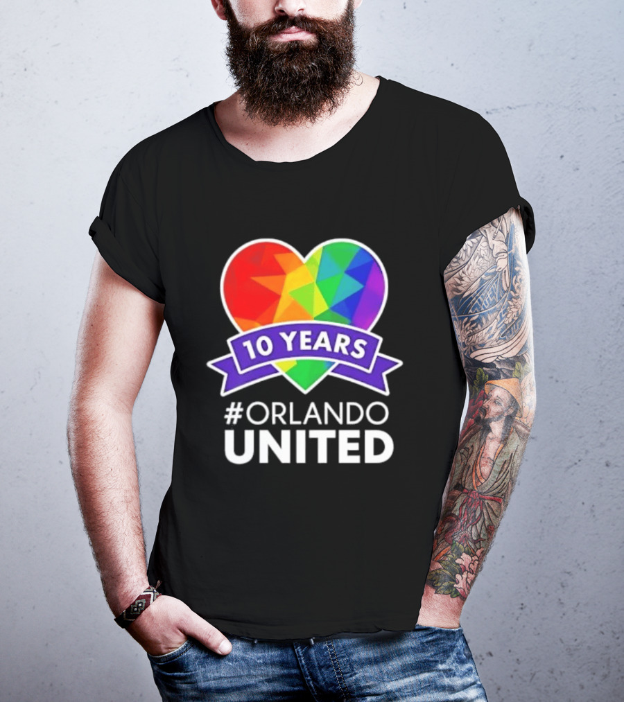 Noah Kahan 10 Years Orlando United Pride Rainbow Heart T-Shirt