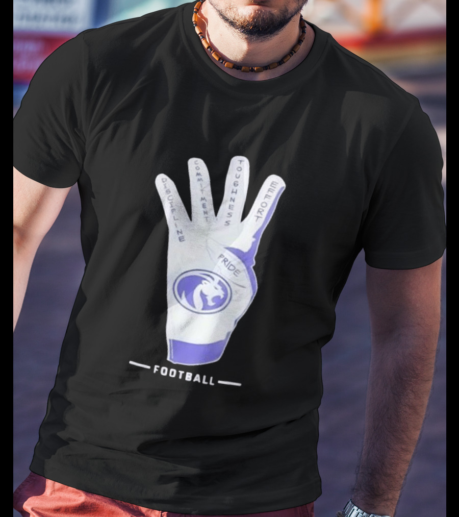 North Alabama Football Discipline Commitment Toughness Effort Pride Glove T-Shirt