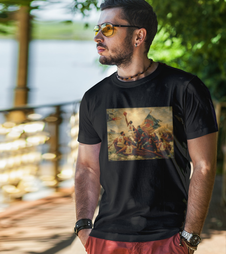 OG Anunoby Karl Anthony Towns Josh Hart Jalen Brunson New York Knicks 2026 NBA Renaissance Hoops Masterpiece T-Shirt